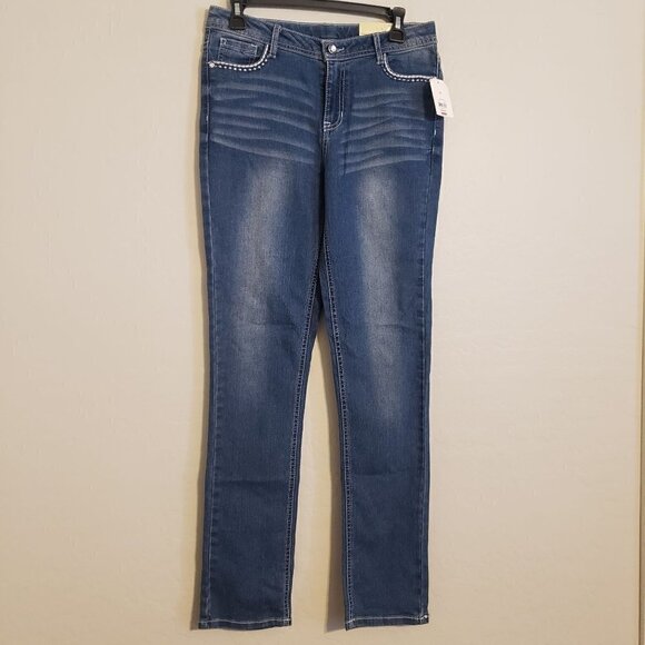 Faded Glory Mid Rise skinny jeans size 16 NWT - Picture 2 of 9